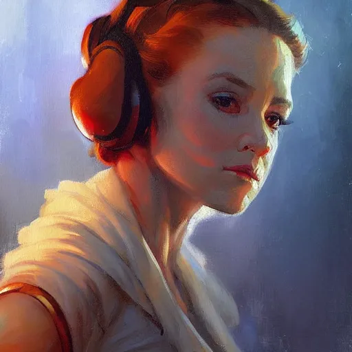 Prompt: greg manchess portrait painting of leia organa as overwatch character, medium shot, asymmetrical, profile picture, organic painting, sunny day, matte painting, bold shapes, hard edges, street art, trending on artstation, by huang guangjian and gil elvgren and sachin teng