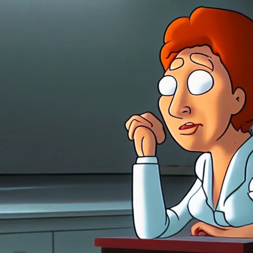 Prompt: a still of lois griffin in misery ( 1 9 9 0 ), 4 k, hd photo.