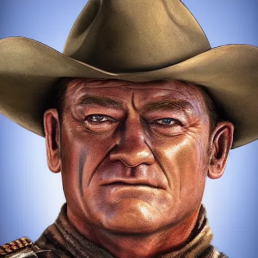 Prompt: john wayne 4 k realistic art