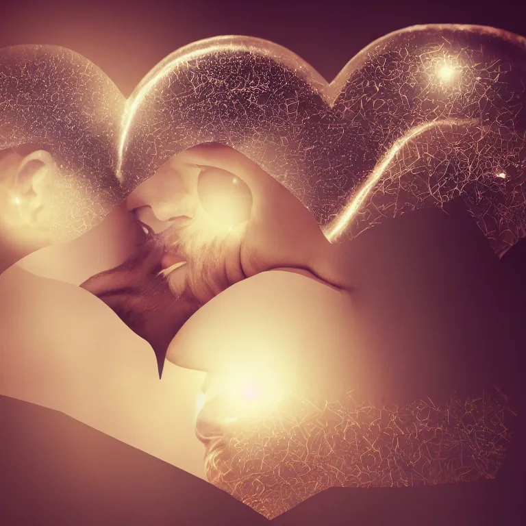 Image similar to double exposure of love, love is the most relevant theme, love is infinity, love os begin of all, 8 k resolution, artistic mode, artistic