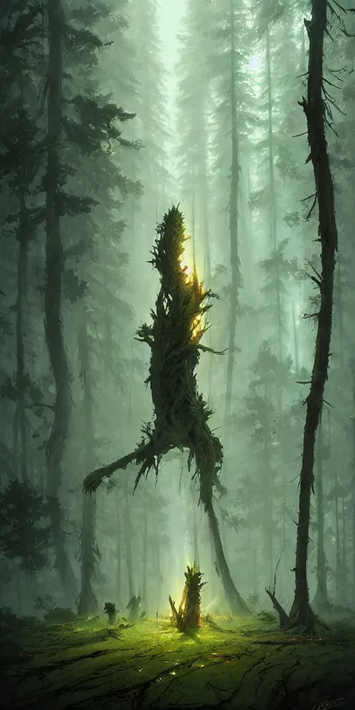 Image similar to Spirit of forest, by Greg Rutkowski