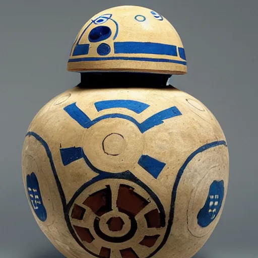 Prompt: star wars as greek pottery art