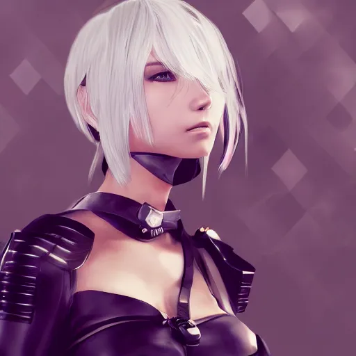 Image similar to trump as 2B nier automata, detailed, 4k, trending in artstation, artstationHD, artstationHQ, illustration,