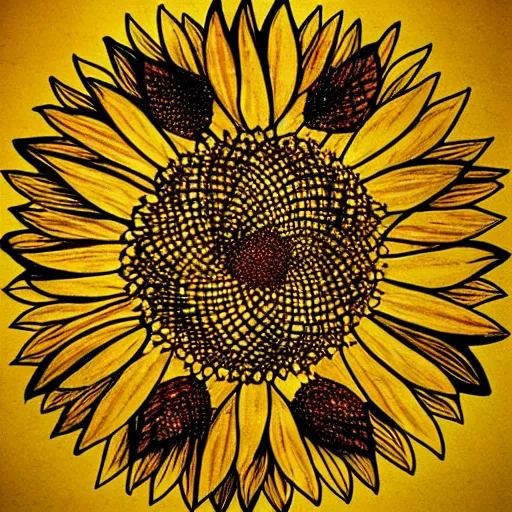 Prompt: sunflower, da vinci style