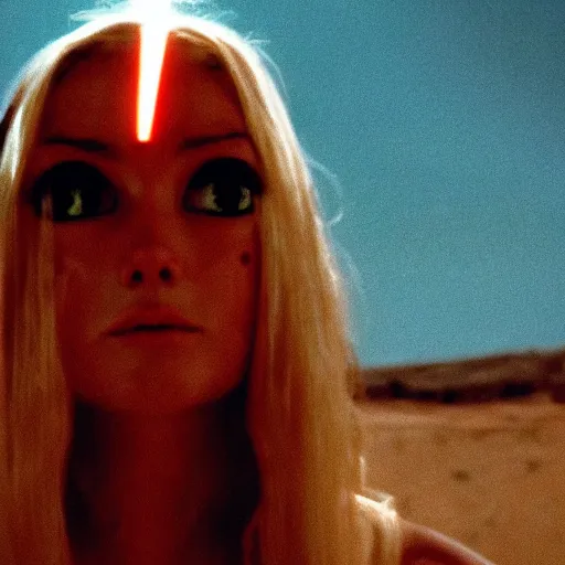 Prompt: movie still of a girl with third eye, cinematic composition, cinematic light, by edgar wright and david lynch