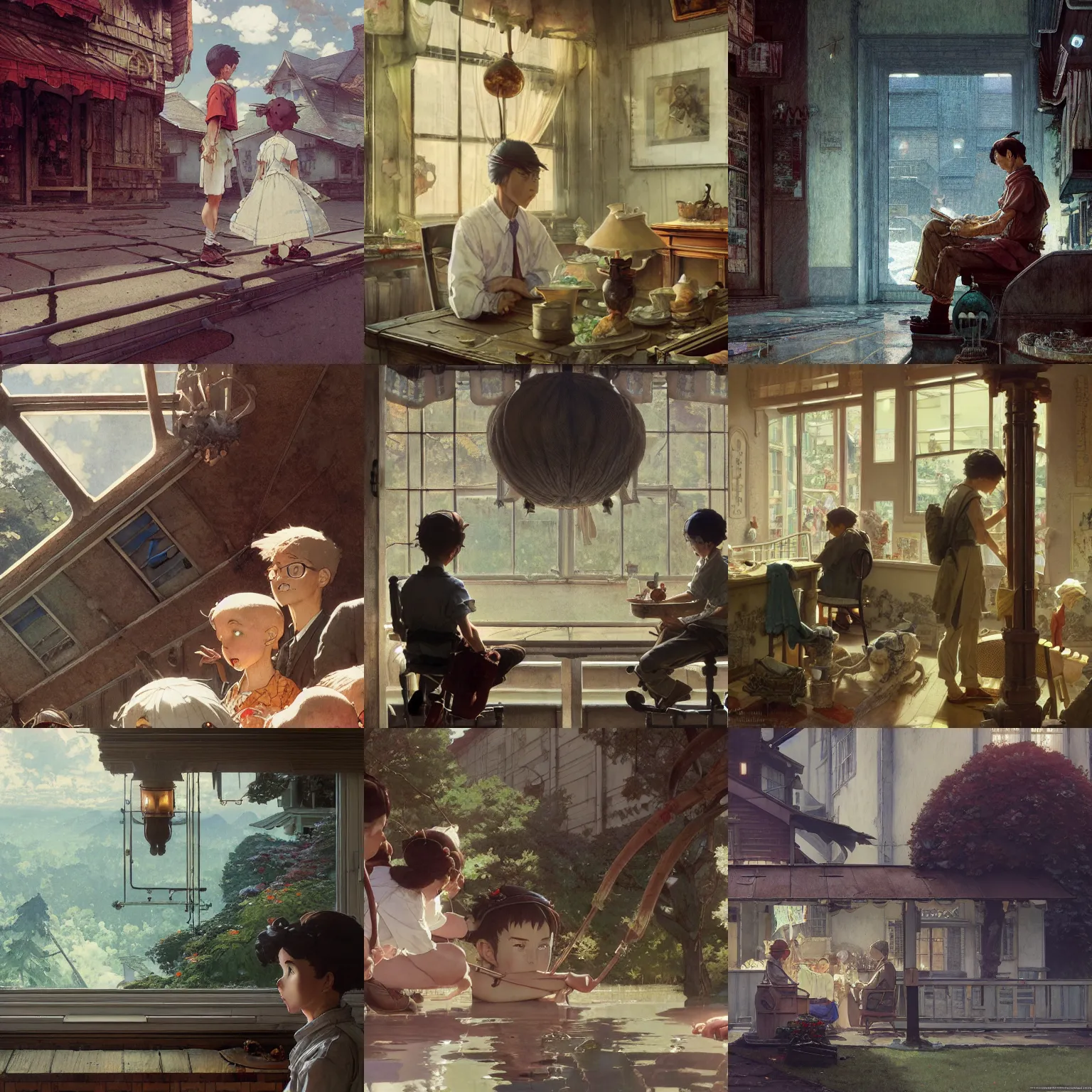 Prompt: exquisite details, denoised, mid view, by norman rockwell, karl kopinski, artsation, greg rutkowski, makoto shinkai, takashi takeuchi, studio ghibli