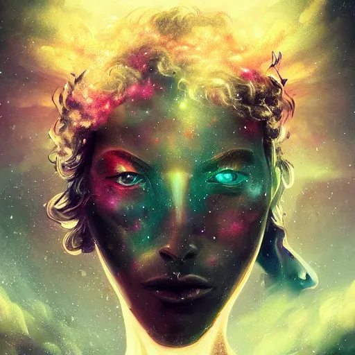 Image similar to How the universe ended, mystical, epic, cosmic and stars and nebula and galaxy, surreal, intricate, headshot, highly detailed, digital painting, artstation, concept art, sharp focus, cinematic lighting, illustration, cgsociety