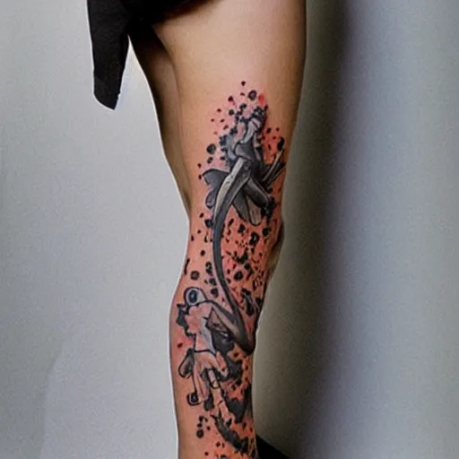 Image similar to emma watson full body tattoo, dope tattoo, hyperrealistic