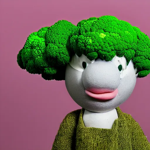 Prompt: a claymation broccoli complaining about the weather