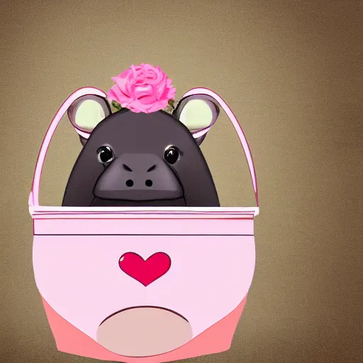 Image similar to teacup hippopotamus in a handbag