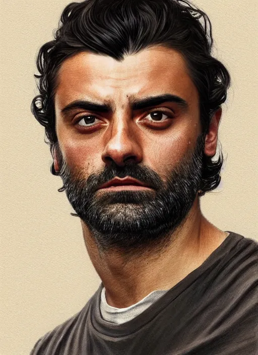 Prompt: beautiful head and shoulders portrait of oscar isaac as steven grant, casual clothing, intricate, elegant, highly detailed, digital painting, beautiful highly detailed face, artstation, concept art, smooth, sharp, focus, illustration, art by artgerm and greg rutkowski and alphonse mucha