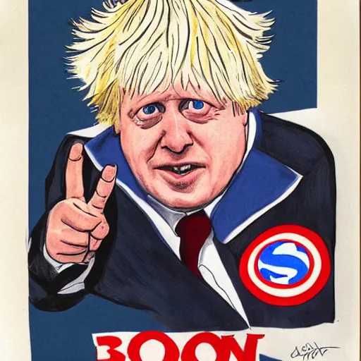 Prompt: Boris Johnson as a superhero