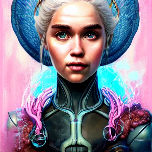 Prompt: Lofi BioPunk portrait daenerys targaryen with a dragon Pixar style by Tristan Eaton Stanley Artgerm and Tom Bagshaw