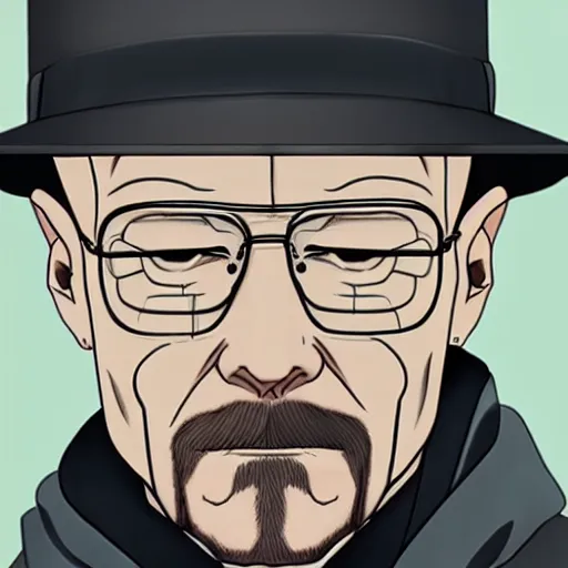 Prompt: walter white as an anime character, extremely detailed, portrait,