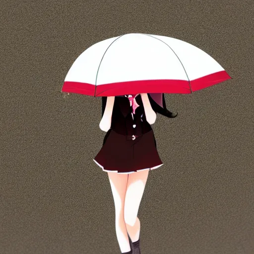 Prompt: anime girl holds an umbrella.