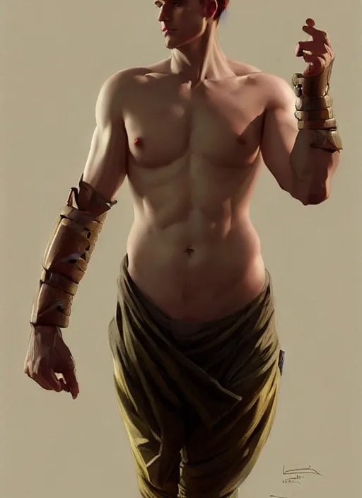 Prompt: Male Overlord, body portrait, slight smile, highly detailed, digital painting, artstation, concept art, sharp focus, illustration, art by wlop and J. C. Leyendecker and Edmund Bliar Leighton and Charlie Bowater