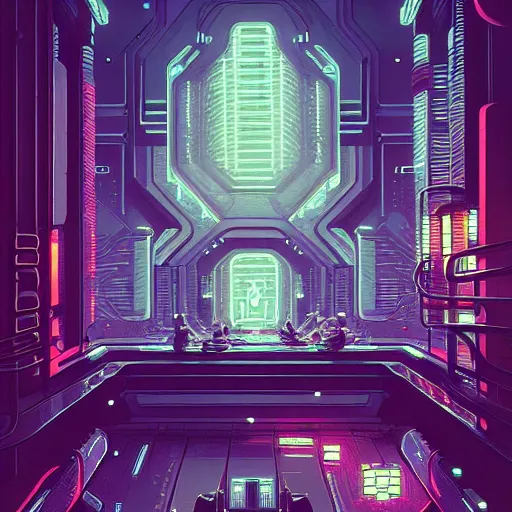 Image similar to futuristic cyberpunk lounge, interior architecture view, beautiful detailed pixelart by albertov, intricate details, beautiful, dithered gradients, volumetric lighting, cgsociety, artstation, smooth, sharp focus, 2 d illustration, by greg rutkowski, amazing art by dan mumford