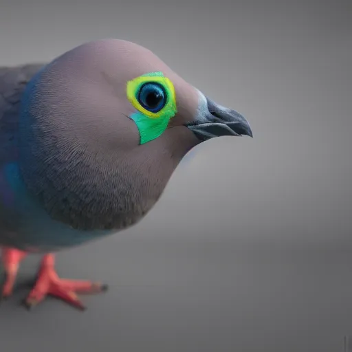 Prompt: dslr photo of a pigeon, matte painting, concept art, cgsociety, octane render, trending on artstation, artstationHD, artstationHQ, unreal engine, 4k, 8k