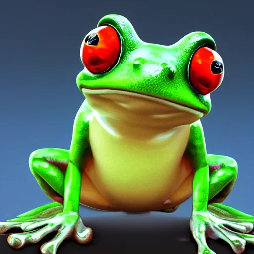 Prompt: a cartoon frog with large eyes and a fly in his head, looking up at the fly, detailed, artstation, 4 k