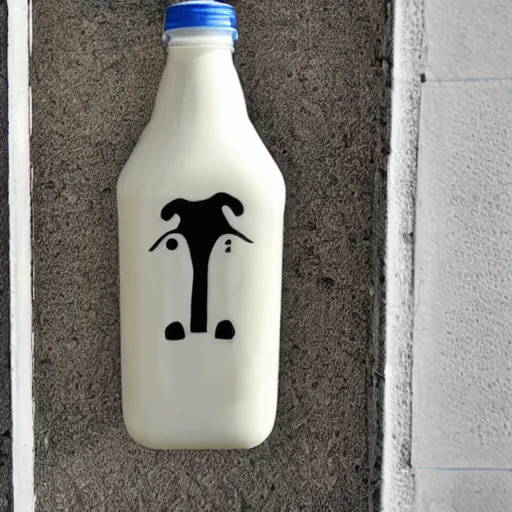 Image similar to bottle of milk in front of a jailcell with a calf inside