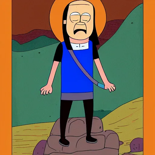 Image similar to jesus as an adventure time character