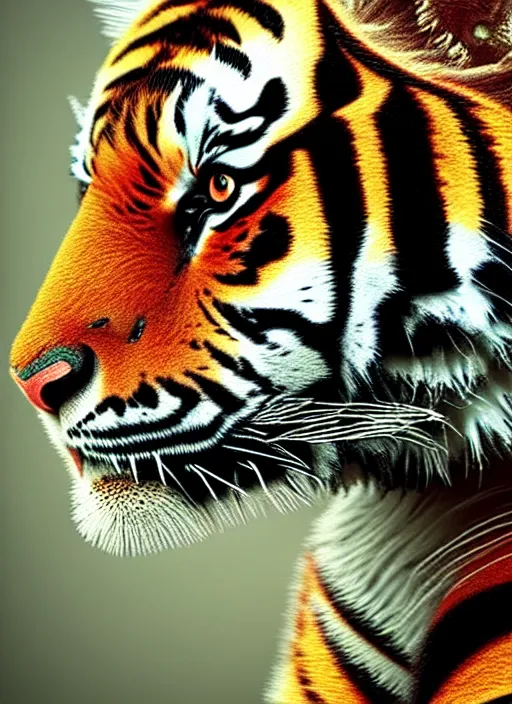 Image similar to photo of a gorgeous young tiger in the style of stefan kostic, realistic, sharp focus, 8k high definition, best on artstation, insanely detailed, intricate, elegant, art by stanley lau and artgerm