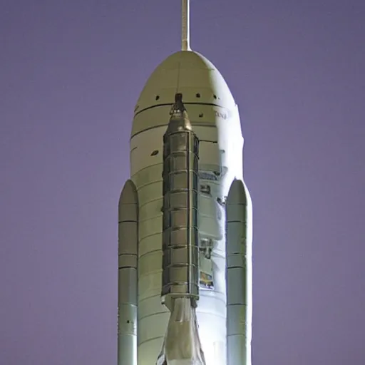 Image similar to apollo rocket closeup in the night sky with the full moon