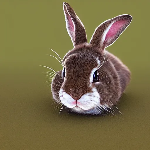 Prompt: brown haired bunny, cute, big eyes, photo realistic, detailed photo, trending on artstation