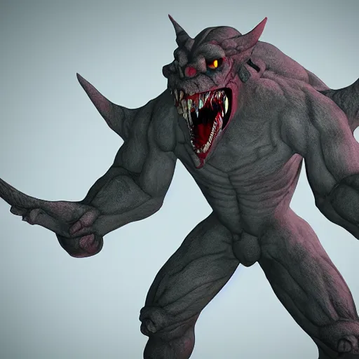 Image similar to monster demon, 3 d rendered