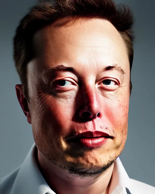 Prompt: A portrait of Elon Musk, highly detailed, trending on artstation, bokeh, 90mm, f/1.4