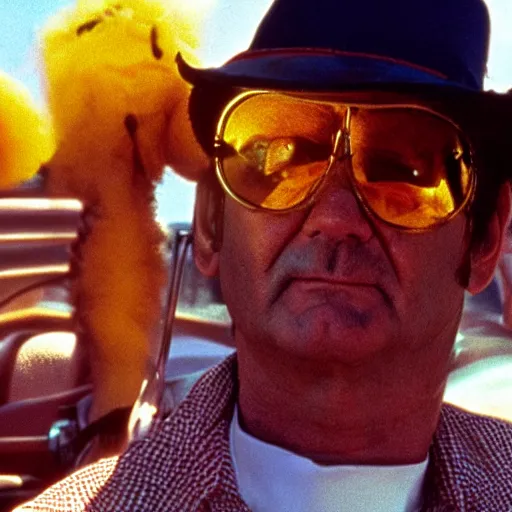 Image similar to bill murray in fear and loathing in las vegas, movie still, promotional shot