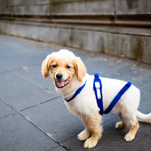 Image similar to a cute puppy wearing a doctor, dog cosplay, Canon EOS R3, f/1.4, ISO 200, 1/160s, 8K, RAW, unedited, symmetrical balance, in-frame