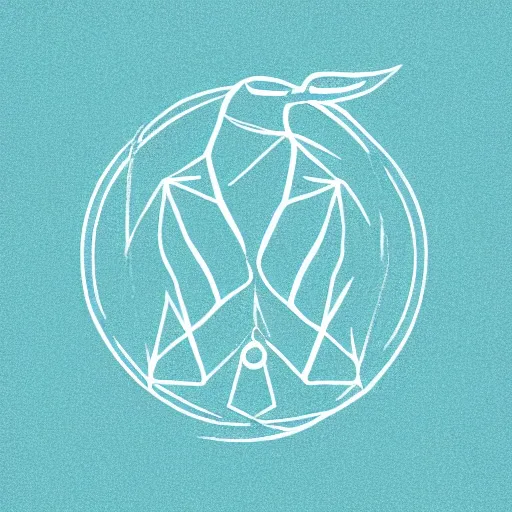 Prompt: a beautiful software logo of blue swan, 2 d origami, line art