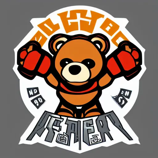 Image similar to in the style of max prentis and deathburger and laurie greasley a vector e-sports sticker logo of a teddy bear, highly detailed, colourful, 8k wallpaper