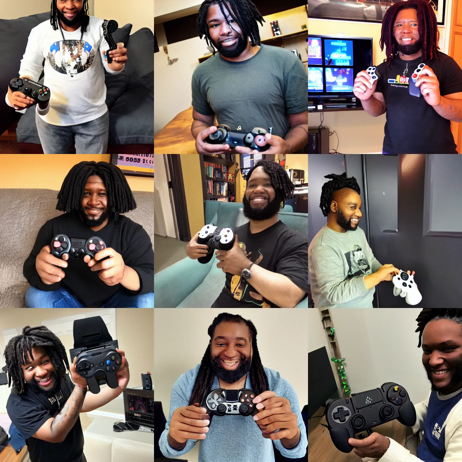 Prompt: photo of woolie with a game controller