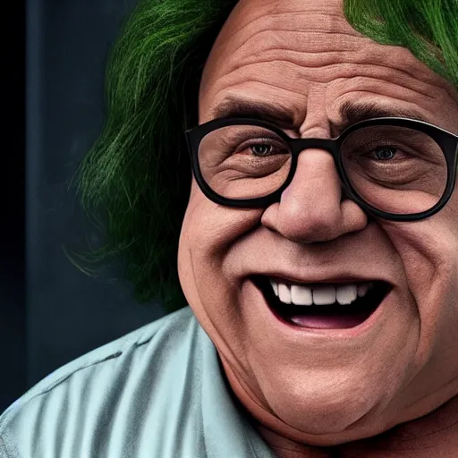 Prompt: Danny DeVito cast as The Hulk, still from marvel movie, hyperrealistic, 8k, Octane Render,