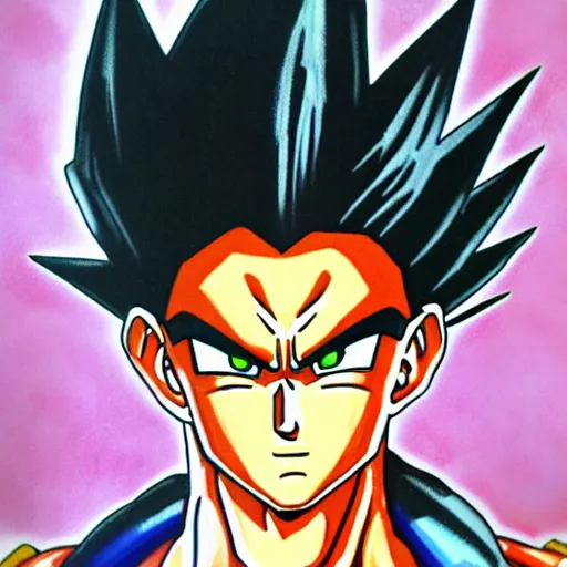 Image similar to realistic portrait of saiyan god yamoshi