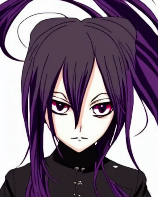 Prompt: style of madhouse anime : : gorgeous willa holland : : evil witch, swirling black magic : : symmetrical face, symmetrical eyes : : full body pose : : gorgeous black hair : : magic lighting, low spacial lighting : :