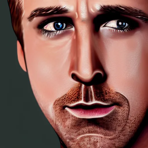 Prompt: realistic detailed face portrait, Ryan Gosling