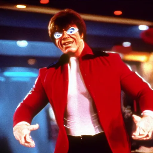 Prompt: arnold schwarzenegger as austin powers, movie still