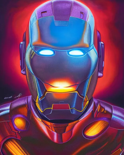 Prompt: portrait ultra dimensional iron man, accidentally tripping on dmt and acid, psychedelic experience, overwhelming psychosis of self realization and burning awakening, ultra high definition, unreal engine 5, hyperrealism, masterpiece composition, by casey weldon, barclay shaw 8 k photorealistic