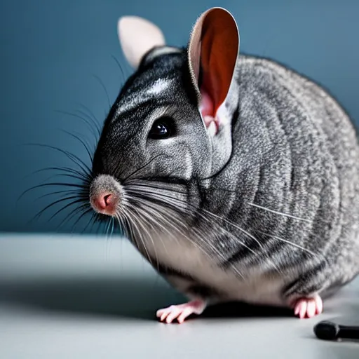 Image similar to chinchilla with a gun