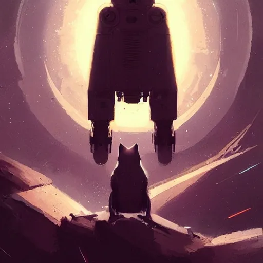 Image similar to 👨‍🚀🐈, digital Art, Greg rutkowski, Trending artstation,cinematographic