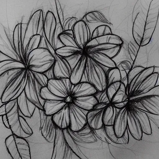 Prompt: floral sketch