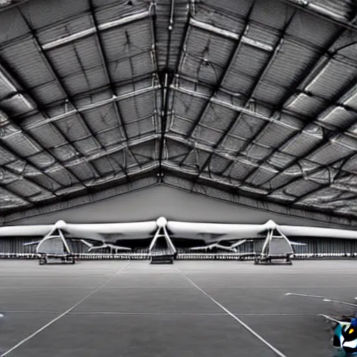 Prompt: immense aircraft hanger by konrad wachsman