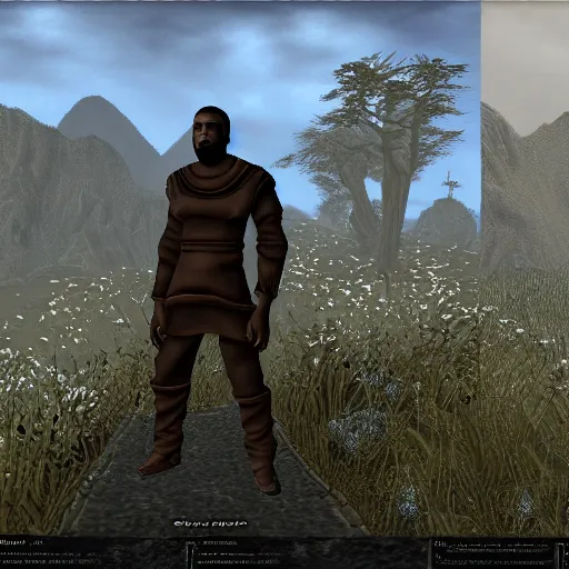 Image similar to kanye west in morrowind