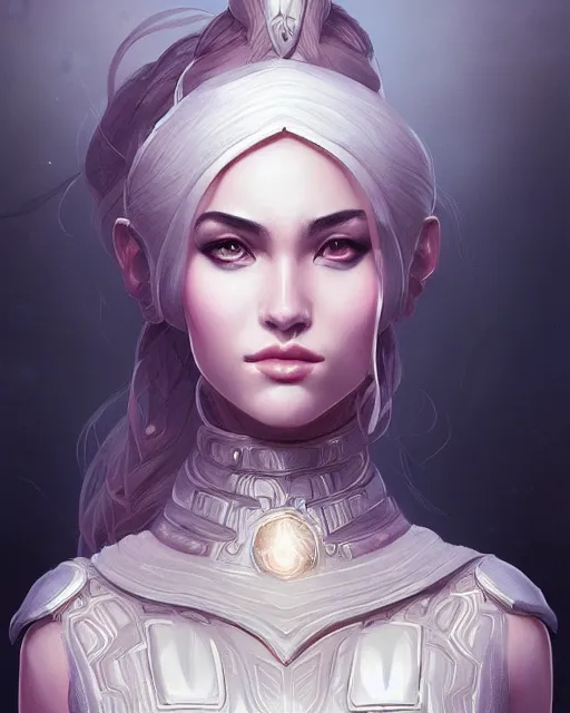 Prompt: portrait of the moon priest, intricate, elegant dress, digital painting, artstation, concept art by artgerm and wlop