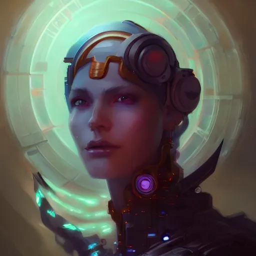 Image similar to a portrait of a beautiful cybernetic soothsayer, cyberpunk concept art by pete mohrbacher and wlop and artgerm and josan gonzales, digital art, highly detailed, intricate, sci-fi, sharp focus, Trending on Artstation HQ, deviantart, unreal engine 5, 4K UHD image