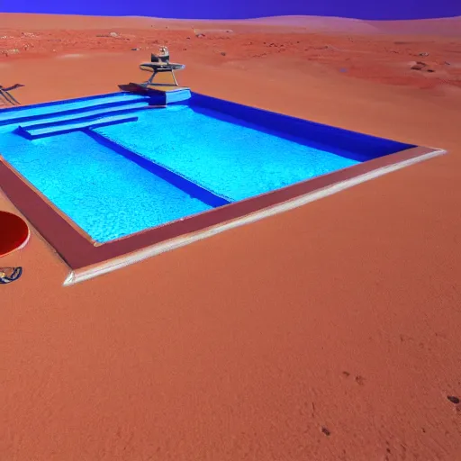 Prompt: pool on mars