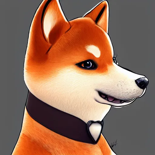 Image similar to cartoon of an anthropomorphic shiba inu fursona, profile picture, highly detailed artwork, furry art, pixiv, furaffinity, DeviantArt, trending on artstation,